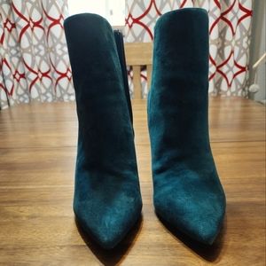 Teal Suede Nine West ankle boots